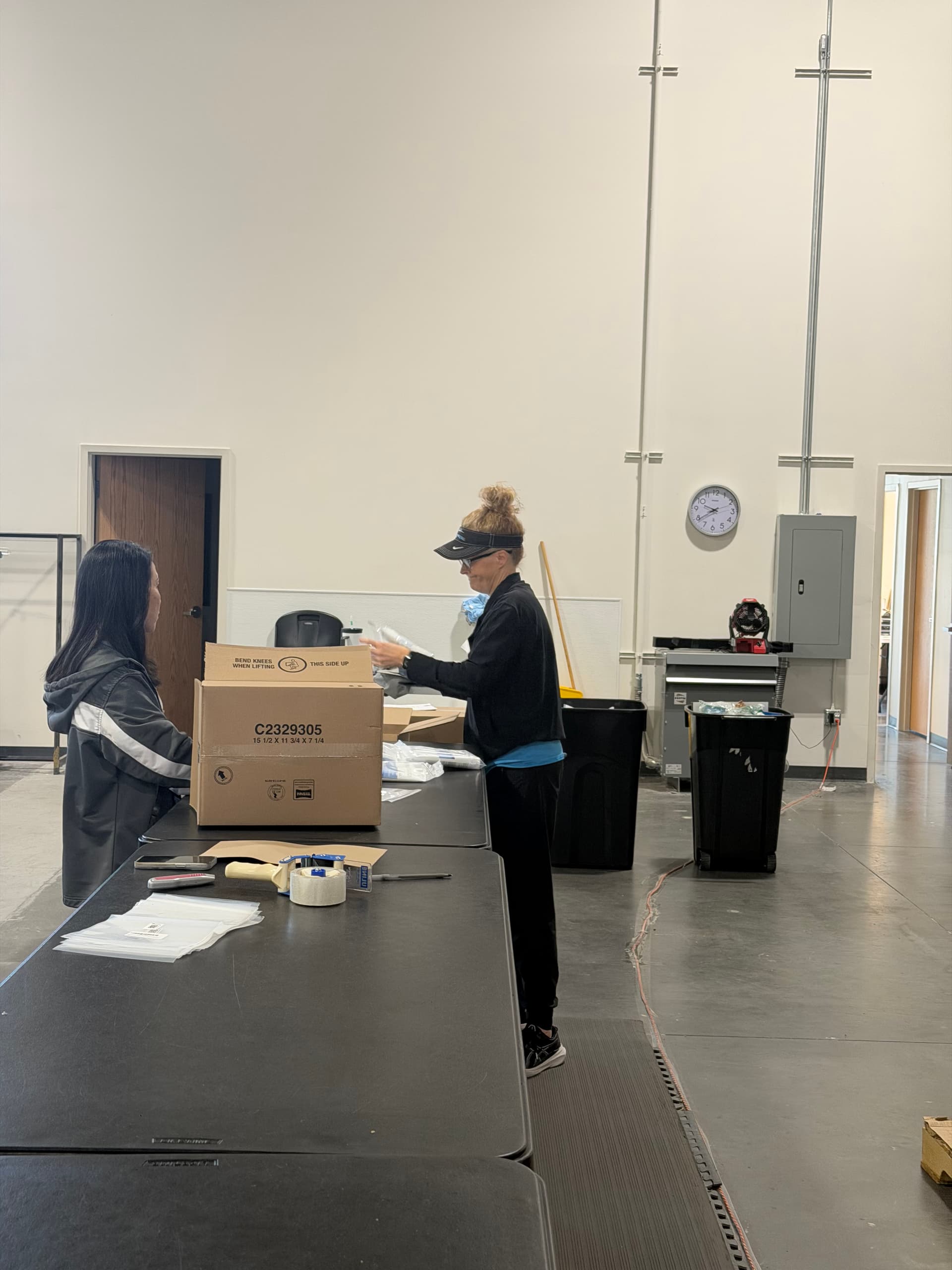 Team member at packing station