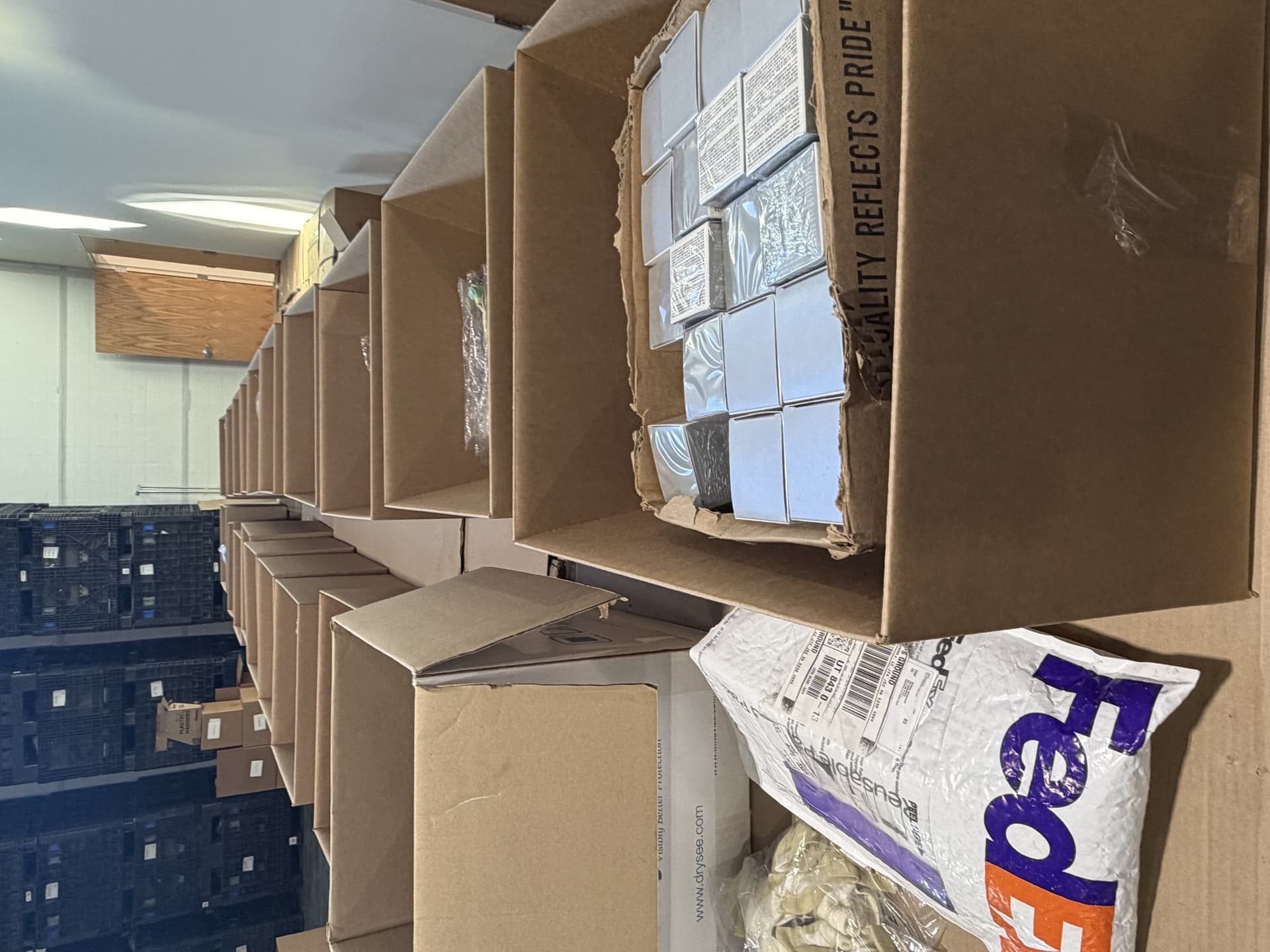 Product boxes ready for fulfillment